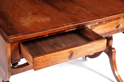 Lot 13 - A George III inlaid walnut and banded sofa table