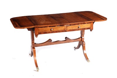 Lot 13 - A George III inlaid walnut and banded sofa table