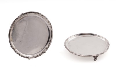 Lot 25 - A pair of Edward VIII silver waiters