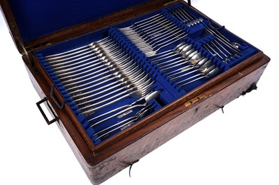Lot 254 - A late Victorian canteen of silver flatware