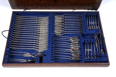Lot 254 - A late Victorian canteen of silver flatware