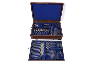 Lot 254 - A late Victorian canteen of silver flatware