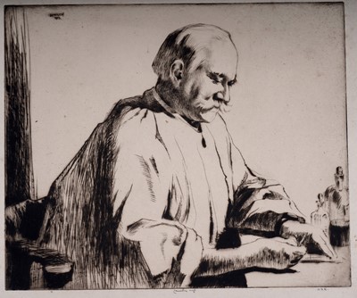 Lot 600 - Ernest Stephen Lumsden - Portrait of a printmaker, possibly William Palmer Robins | etching