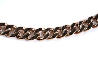 Lot 85 - A Swedish 18K gold flat curb-link necklace
