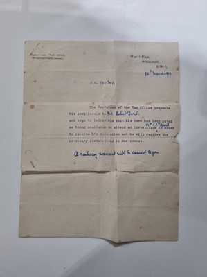 Lot 679 - A First World War Military Cross medal collection