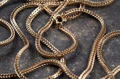 Lot 988 - An 18ct yellow gold fancy link necklace