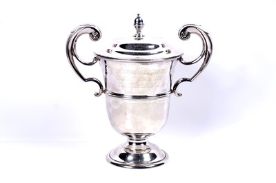 Lot 181 - A George V silver trophy cup and cover