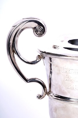 Lot 181 - A George V silver trophy cup and cover