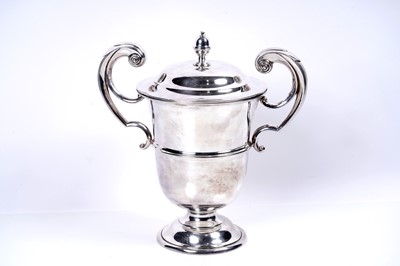Lot 181 - A George V silver trophy cup and cover