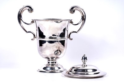 Lot 181 - A George V silver trophy cup and cover