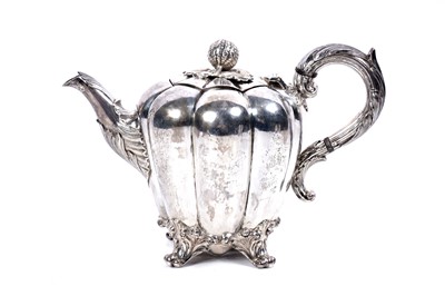 Lot 184 - An early Victorian silver three-piece tea set