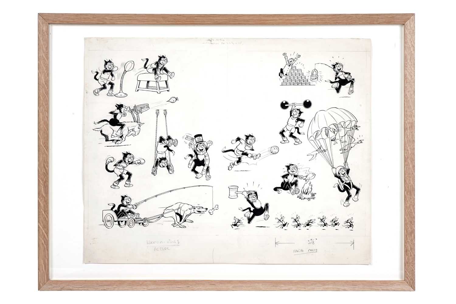 Lot 3 - A sheet of original artwork featuring Korky the Cat