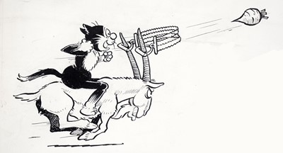 Lot 3 - A sheet of original artwork featuring Korky the Cat