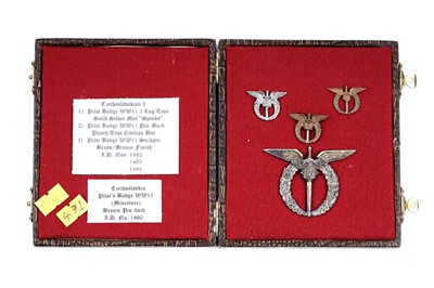 Lot 705 - Czechoslovakia: a Second World War silver Pilot's badge and badges