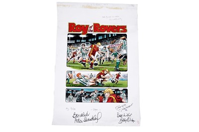 Lot 4 - Artwork for Roy of the Rovers, signed by Matt Busby and others