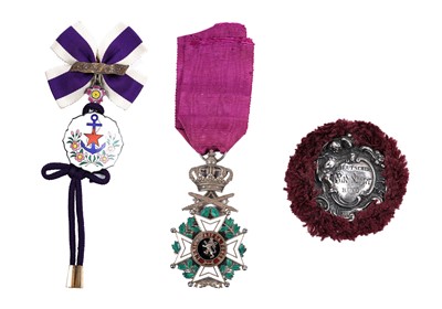 Lot 326 - Belgium Order of Leopold; and two other badges
