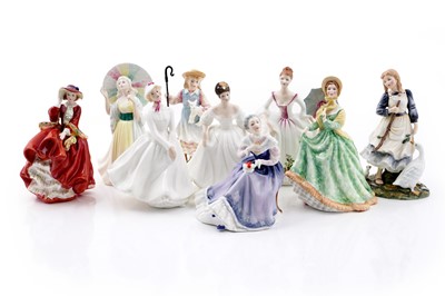 Lot 350 - A collection of nine boxed Royal Doulton ceramic figures