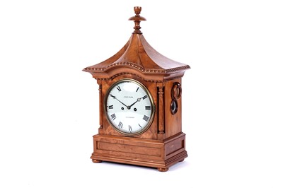 Lot 538 - An unusual Scottish satin walnut cased bracket clock