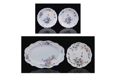 Lot 211 - Four French faience plates