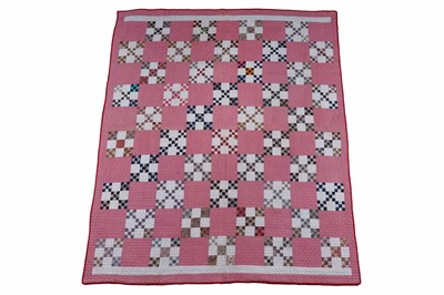 Lot 410 - A 19th Century American "Double Nine Patch" patchwork quilt | dated 1888