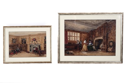 Lot 141 - 20th Century British school - Two interior scenes | watercolour