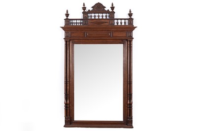 Lot 107 - An early 20th Century carved oak overmantel mirror