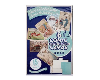 Lot 53 - A Second World War advertising sign for Royal Canadian Air Force "Comic Active Service Cards"