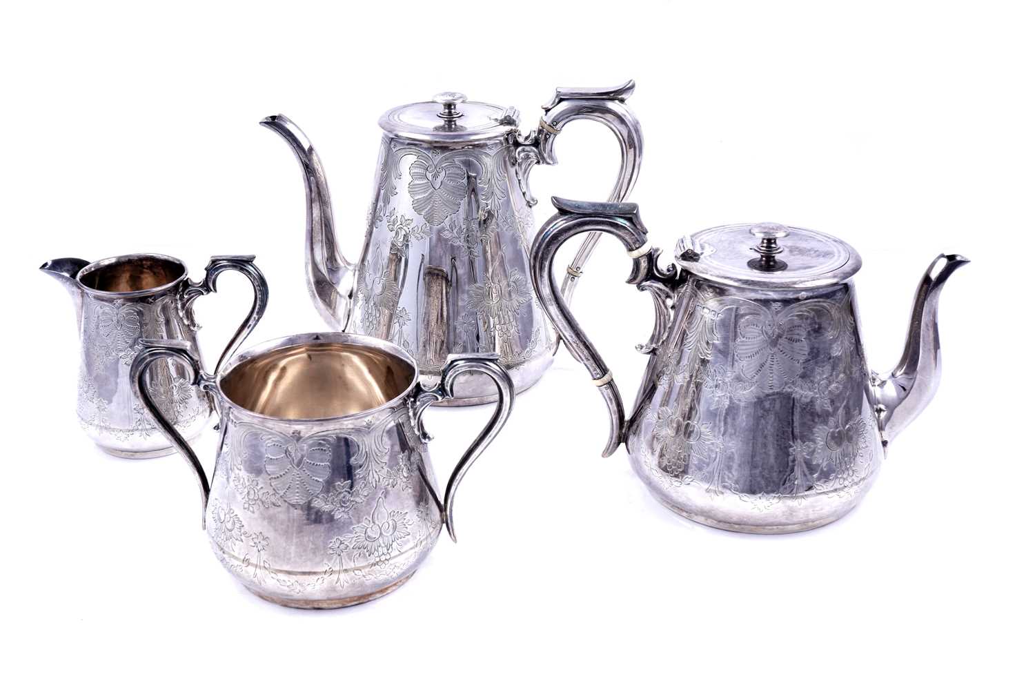 Lot 233 - A Victorian silver four-piece tea and coffee service