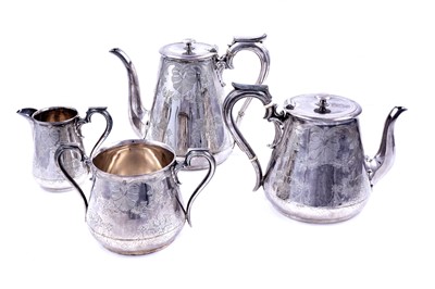 Lot 233 - A Victorian silver four-piece tea and coffee service