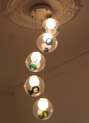 Lot 194 - Bocci Lighting: a Series 28 five pendant ‘Random’ chandelier