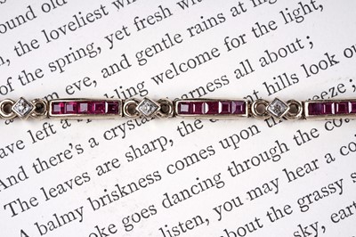 Lot 49 - An Edwardian ruby and diamond bracelet