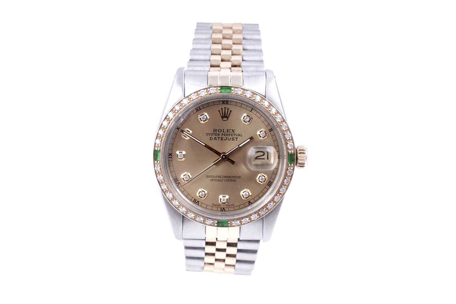 Lot 604 - Rolex Oyster Perpetual Datejust: a stainless steel cased wristwatch