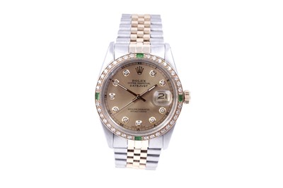 Lot 604 - Rolex Oyster Perpetual Datejust: a stainless steel cased wristwatch