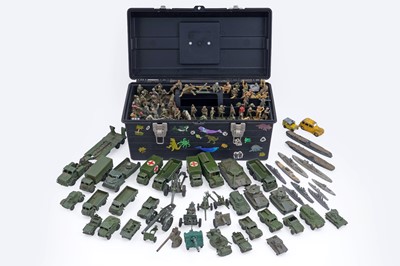 Lot 544 - A selection of diecast military vehicles by Dinky and others; and a selection of plastic soldiers