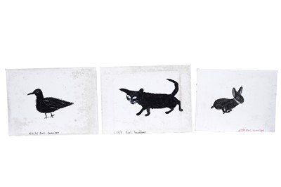 Lot 148 - Earl Swanigan - Bunny, Cat & Bird | acrylics