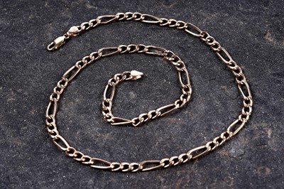 Lot 272 - A 9ct gold figaro link necklace