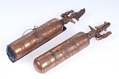 Lot 558 - Two ‘Petrolex’ Type B copper fire extinguishers