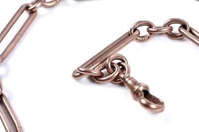 Lot 295 - An early 20th Century 9ct rose gold fetter-link watch chain