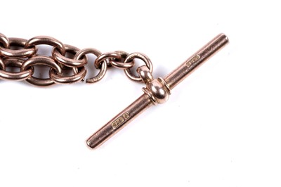 Lot 295 - An early 20th Century 9ct rose gold fetter-link watch chain