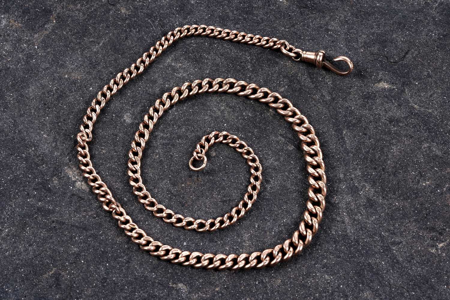 Lot 298 - An early 20th Century 9ct rose gold graded curb-link watch chain