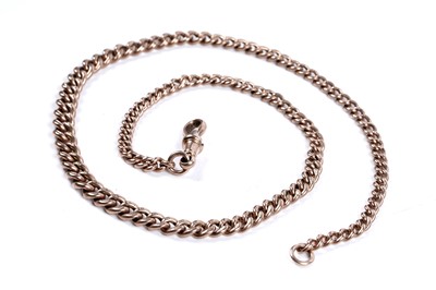 Lot 298 - An early 20th Century 9ct rose gold graded curb-link watch chain