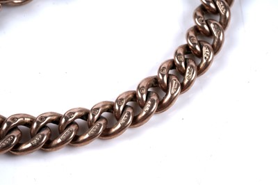 Lot 298 - An early 20th Century 9ct rose gold graded curb-link watch chain