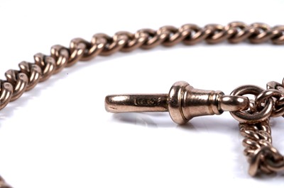 Lot 298 - An early 20th Century 9ct rose gold graded curb-link watch chain