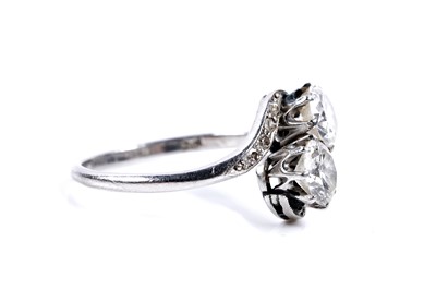 Lot 329 - A two-stone diamond ring