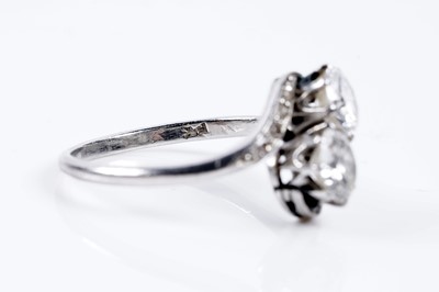 Lot 329 - A two-stone diamond ring