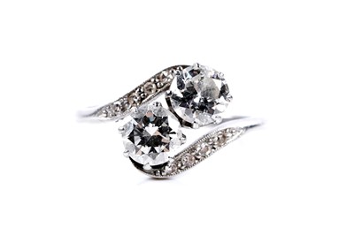 Lot 329 - A two-stone diamond ring