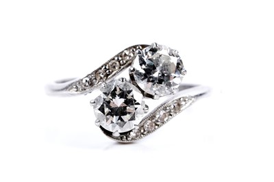 Lot 329 - A two-stone diamond ring