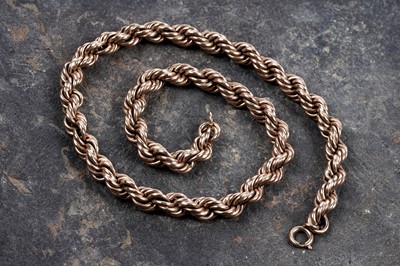 Lot 57 - A 9ct gold rope-twist necklace