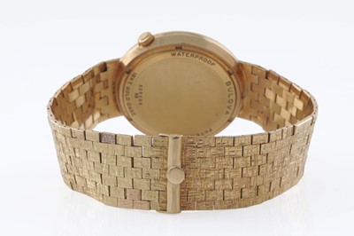 Lot 626 - Bulova: an 18ct yellow gold wristwatch