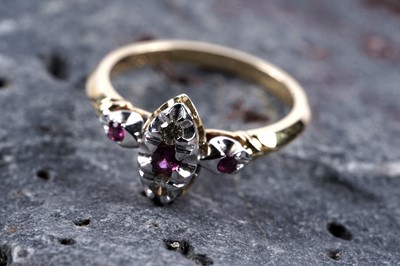Lot 24 - A Victorian style ruby and diamond ring